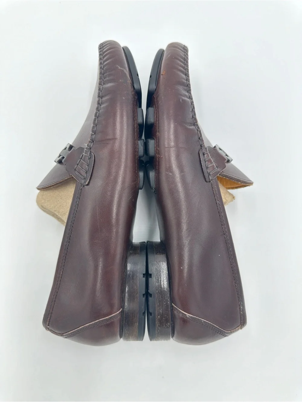 Salvatore Ferragamo Gancini Bit Loafers Mens 7 EE Brown Leather Dress Shoes